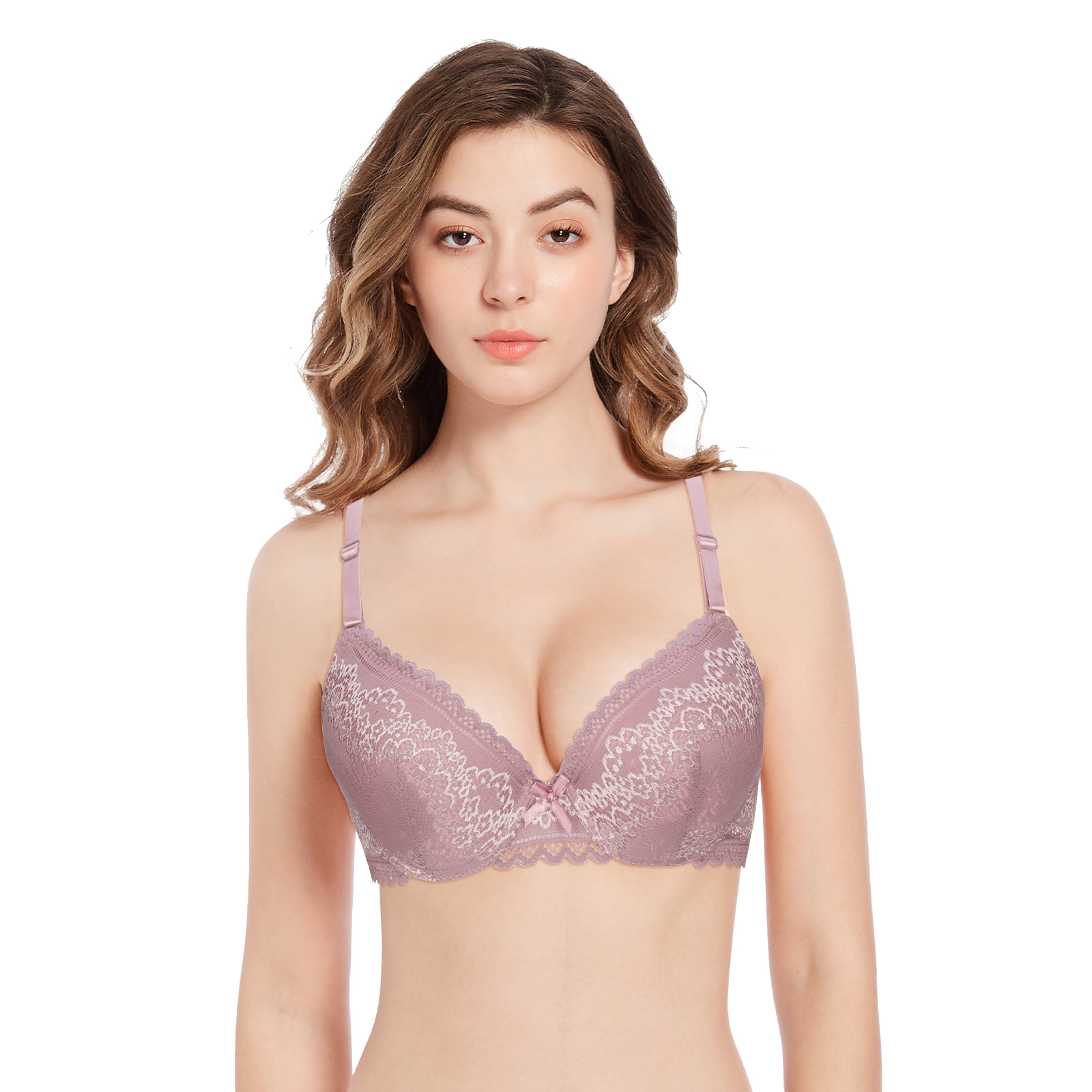 34C Bras for Women Underwire Push Up Lace Bra Pack Padded Contour